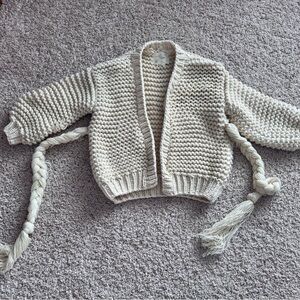 Anthropologie Ivory Chunky Knit Cardigan
